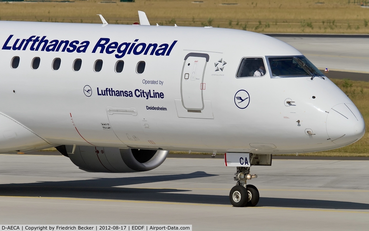 D-AECA, 2009 Embraer 190LR (ERJ-190-100LR) C/N 19000327, taxying to the gate