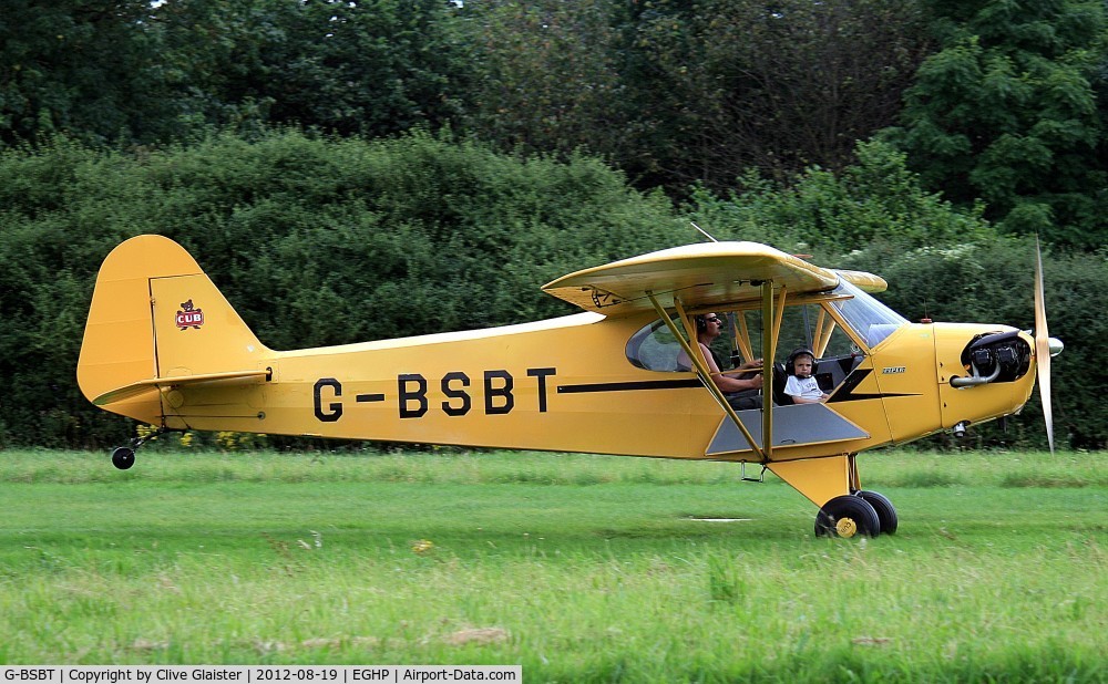 G-BSBT, 1946 Piper J3C-65 Cub Cub C/N 17712, Ex: NC70694 > N70694 > G-BSBT - Has been in private hands since March 1990.