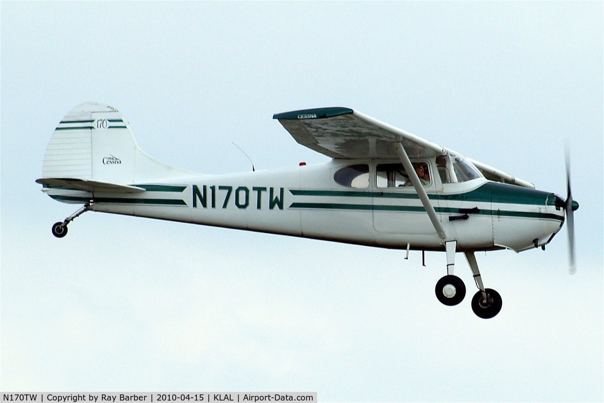 N170TW, 1951 Cessna 170A C/N 20197, About to land Sun & Fun 2010.