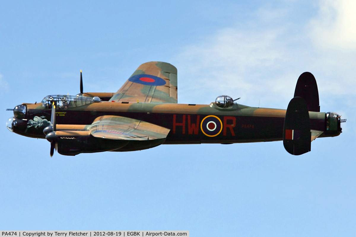 PA474, 1945 Avro 683 Lancaster B1 C/N VACH0052/D2973, The iconic Lancaster Bomber displaying at the 2012 Sywell Air Show