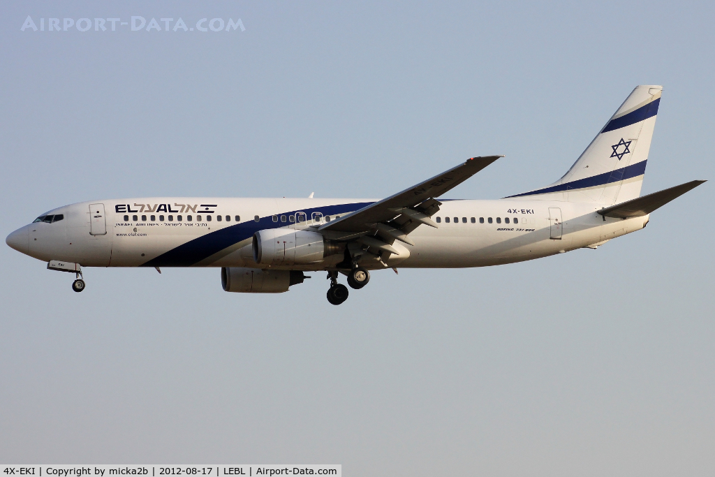 4X-EKI, 1999 Boeing 737-86N C/N 28587, Landing in 25R from Tel Aviv