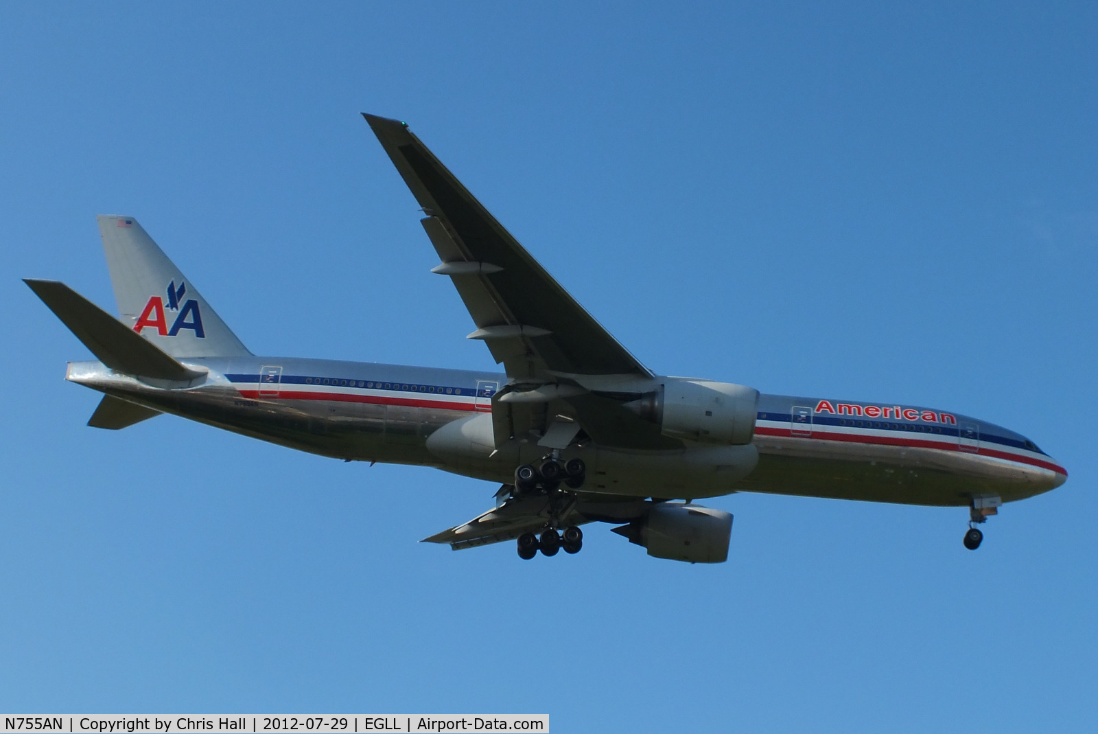 N755AN, 2001 Boeing 777-223 C/N 30263, American Airlines