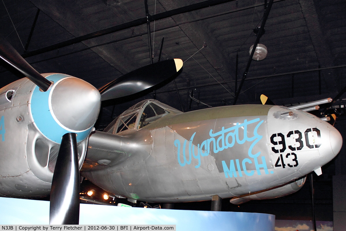 N3JB, 1944 Lockheed P-38L Lightning C/N 422-8352, 1944 Lockheed P-38L, c/n: 44-53097 Museum of Flight Seattle