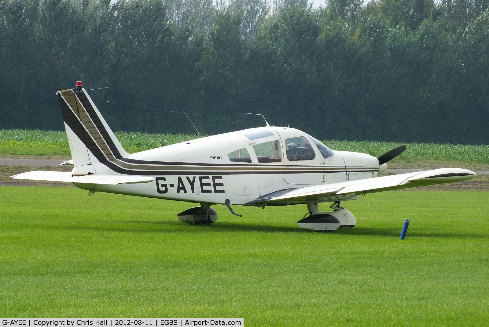G-AYEE, 1970 Piper PA-28-180 Cherokee C/N 28-5813, at Shobdon Airfield, Herefordshire