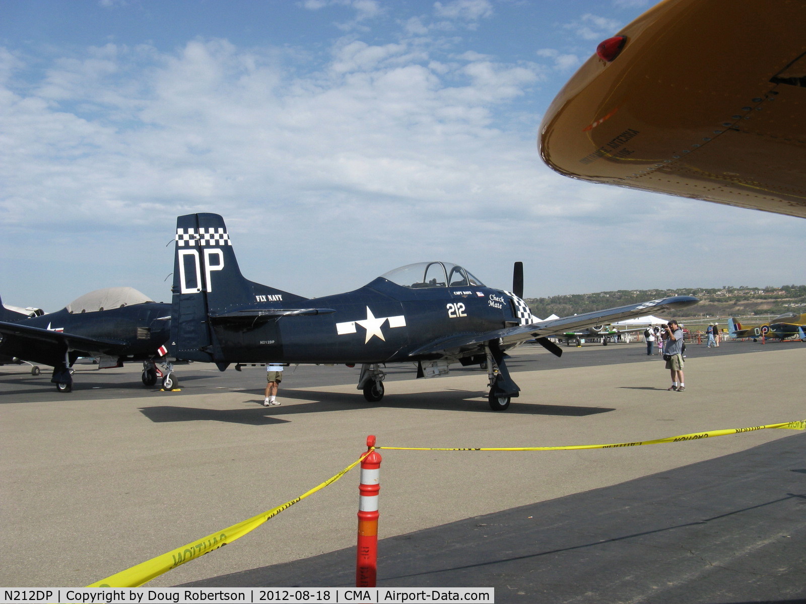 N212DP, 1949 North American T-28A Trojan C/N 159-128, 1949 North American T-28A TROJAN 'CHECKMATE', Wright R-1300 800 Hp, in Navy blue, unusual as USN rejected A model for higher horsepower & other changes in the -B, -C models.
