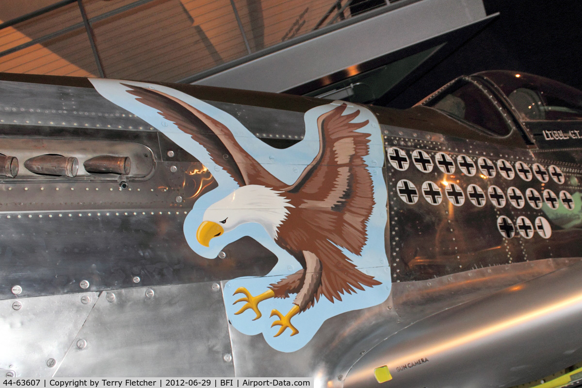 44-63607, 1945 North American P-51D Mustang C/N 122-31333, Artwork on Mustang in Seattle Museum of Flight