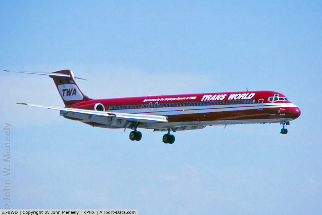 EI-BWD, 1987 McDonnell Douglas MD-83 (DC-9-83) C/N 49575, TWA's 