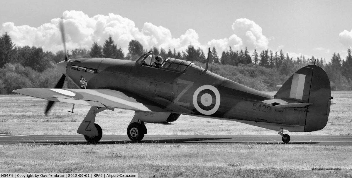 N54FH, 1941 Hawker (CCF) Hurricane Mk12A C/N CCF/R32007, Historic Flight Foundation 2012