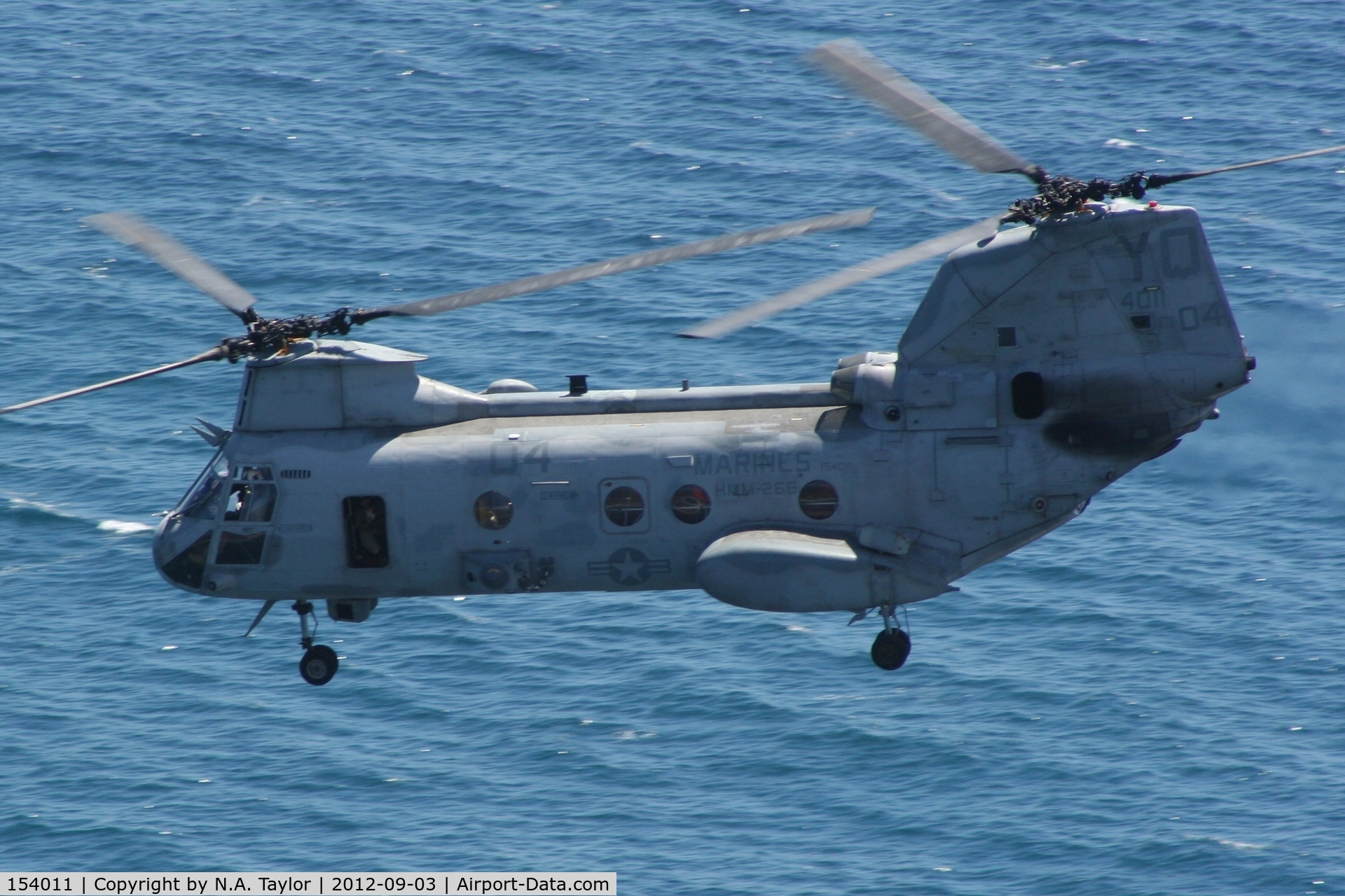 154011, Boeing Vertol CH-46E Sea Knight C/N 2362, Passing along Malibu beach
