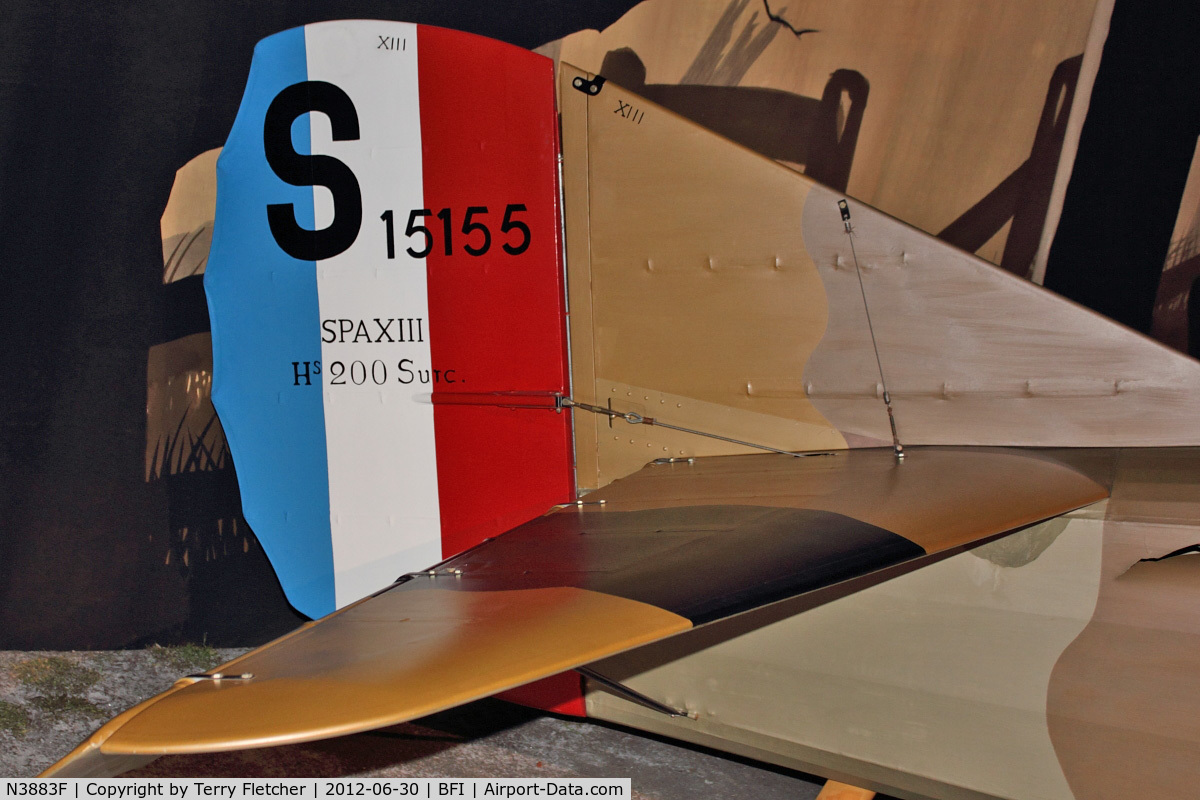 N3883F, SPAD S-XIII Replica C/N CFM003, Tail of Windward Aviation SPAD XIII, c/n: CFM003