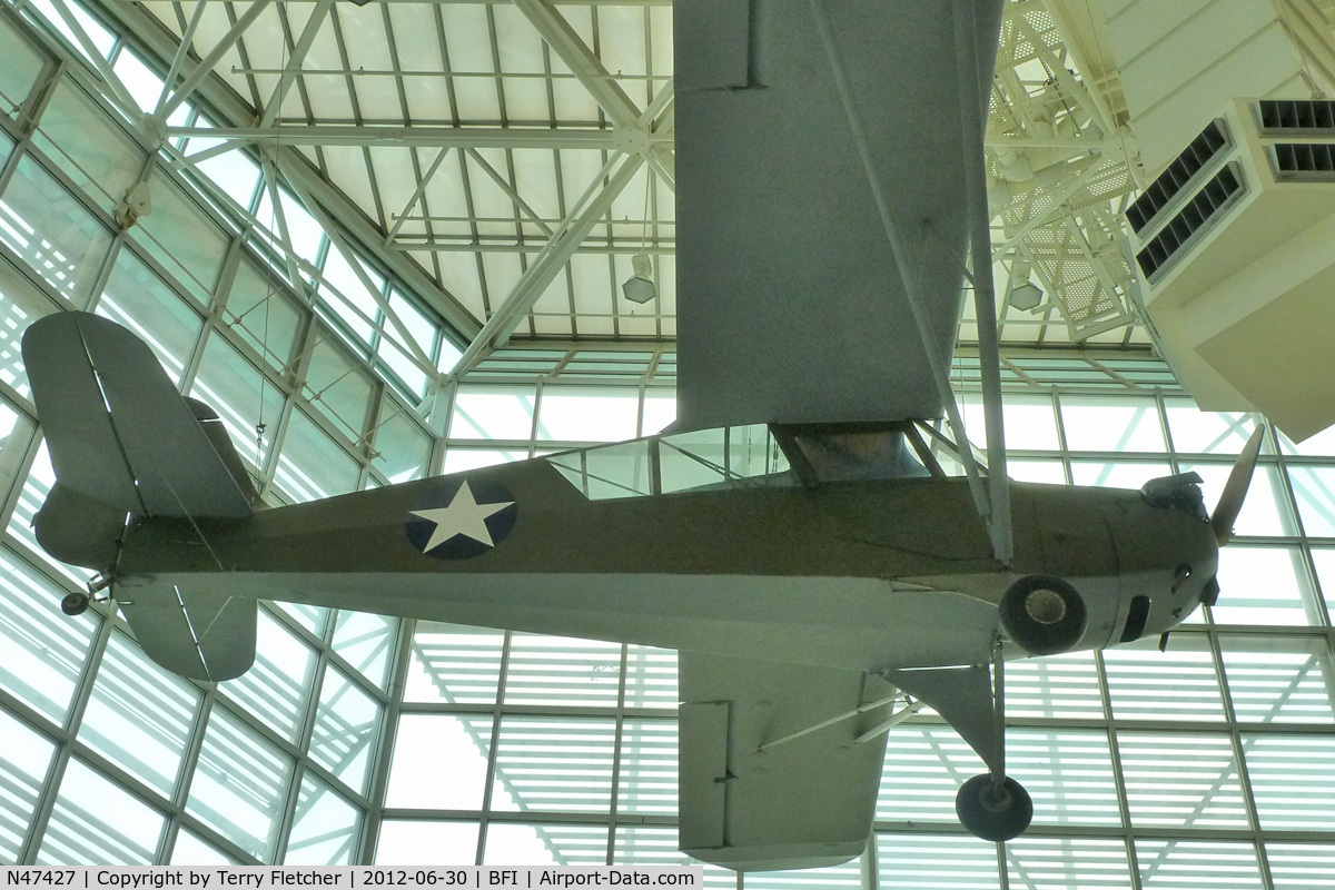 N47427, 1943 Aeronca 0-58B Grasshopper C/N 058B-9223, 1943 Aeronca 0-58B, c/n: 058B-9223 ex USAF 43-26785 in Seattle Museum of Flight