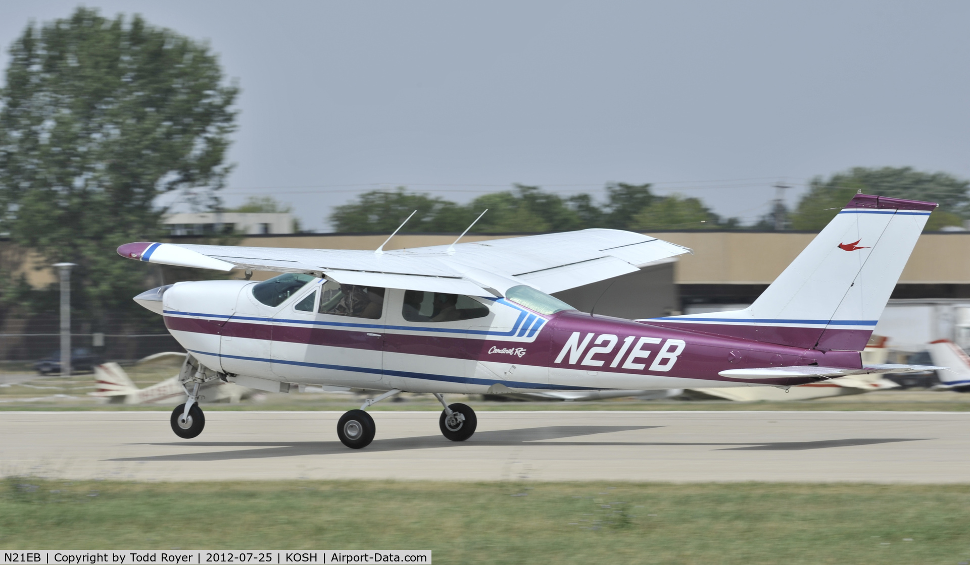 N21EB, 1974 Cessna 177RG Cardinal C/N 177RG0589, Arriving at Airventure 2012