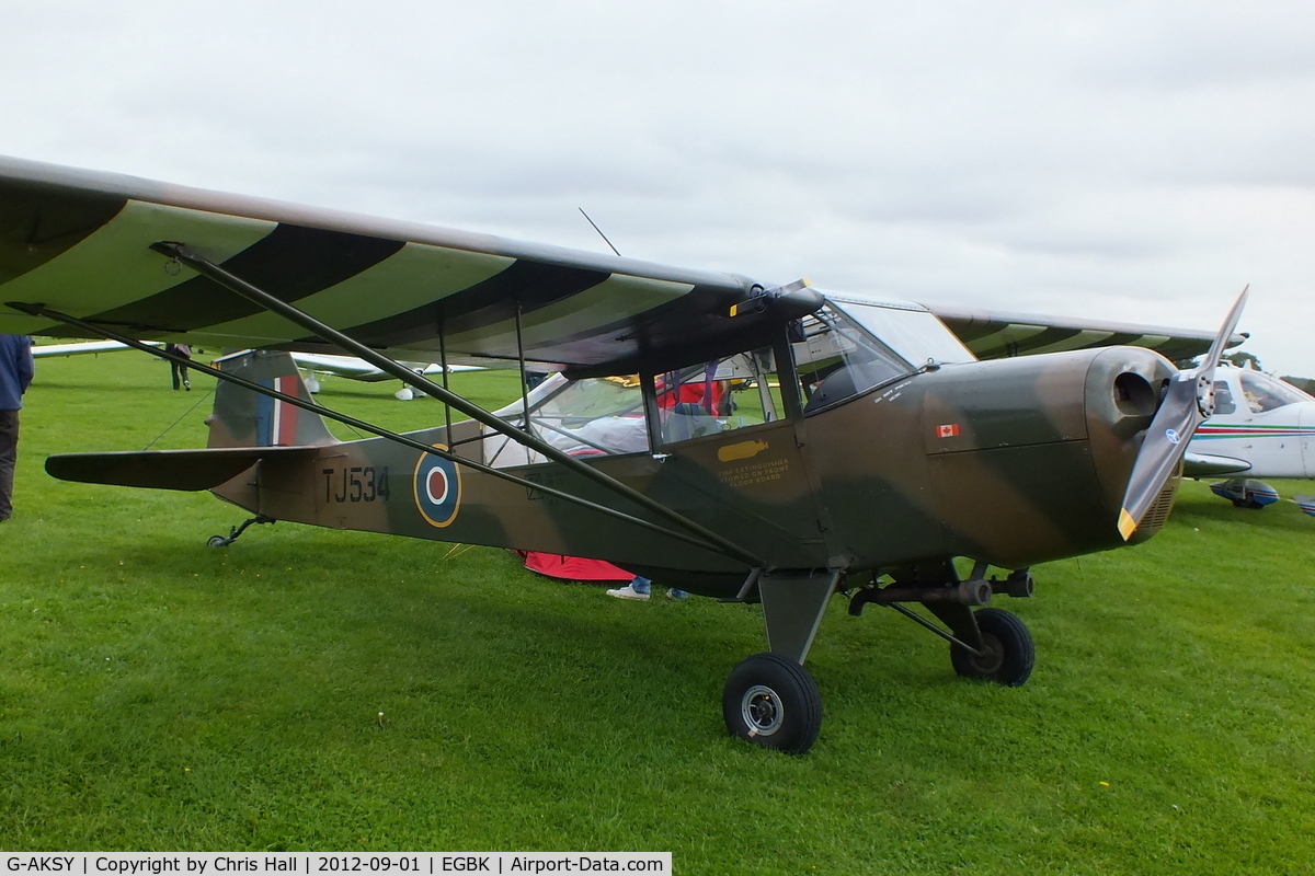 G-AKSY, 1944 Taylorcraft J Auster 5 C/N 1567, at the LAA Rally 2012, Sywell