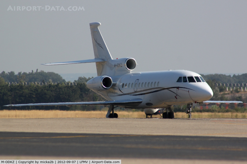 M-ODKZ, 2001 Dassault Falcon 900EX C/N 86, Parked. Sorry for bad quality...