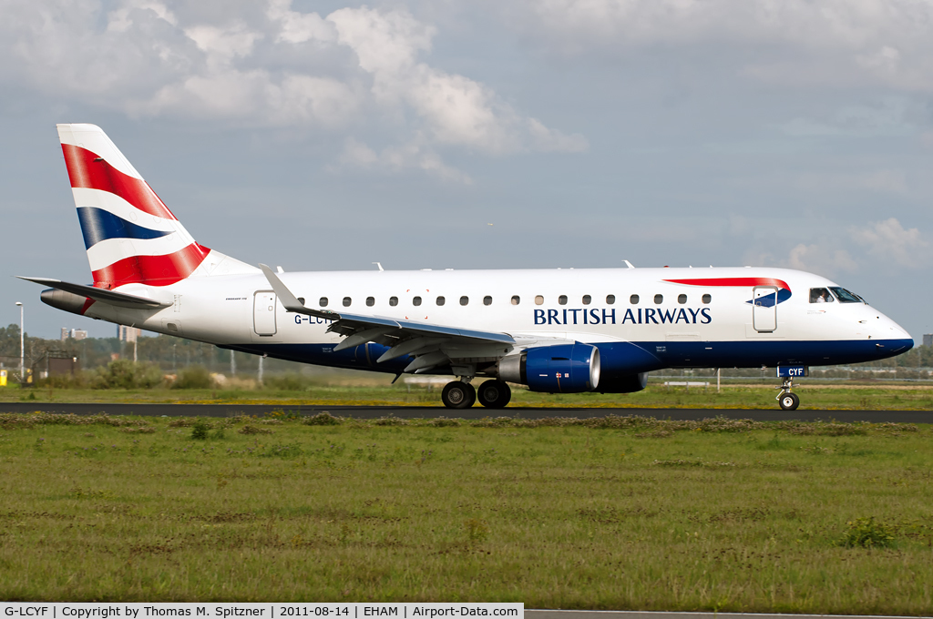 G-LCYF, 2009 Embraer 170STD (ERJ-170-100STD) C/N 17000298, British Airways by CityFlyer Express G-LCYF roll out at 18R ( Polderbaan )