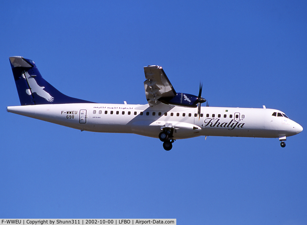F-WWEU, 2002 ATR 72-212A C/N 698, C/n 0698 - To be F-OHGT but ntu due to Khalifa Airways financial crisis.