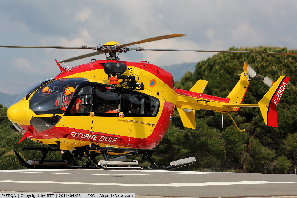 F-ZBQA, Eurocopter-Kawasaki EC-145 (BK-117C-2) C/N 9057, Helicopter spot at Calvi hospital