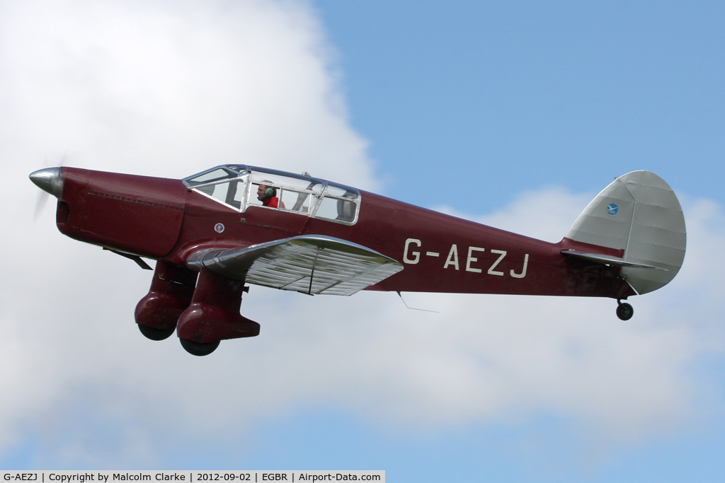 G-AEZJ, 1937 Percival P-10 Vega Gull C/N K.65, Percival P10 Vega Gull at The Real Aeroplane Club's Wings & Wheels weekend, Breighton Airfield, September 2012.