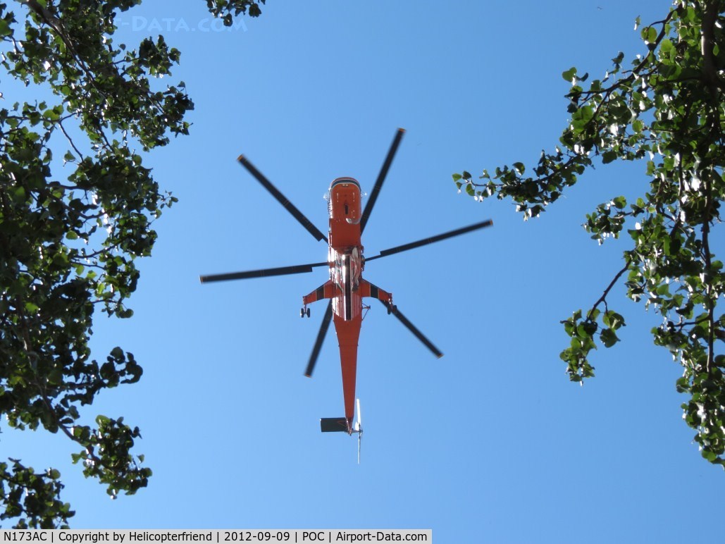 N173AC, 1967 Sikorsky S-64E C/N 64015, Straight up, hover, pivot to the right and head to the Williams Fire area
