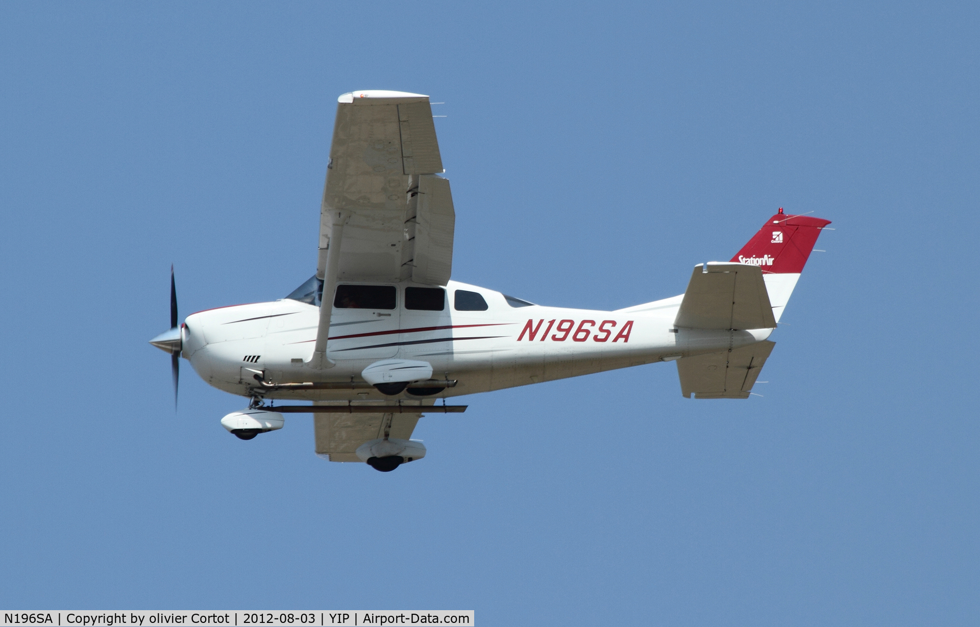 N196SA, 2003 Cessna 206H Stationair C/N 20608197, flying over Willow run airport