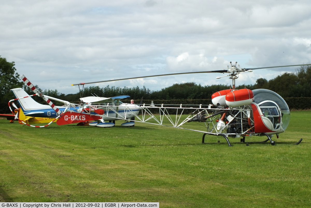 G-BAXS, 1969 Bell 47G-5 C/N 7908, At the Real Aeroplane Club's Wings & Wheels fly-in, Breighton