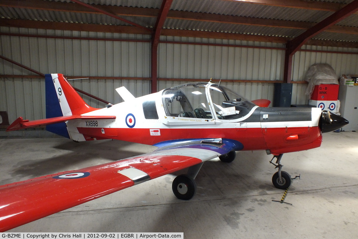 G-BZME, 1975 Scottish Aviation Bulldog T.1 C/N BH120/347, At the Real Aeroplane Club's Wings & Wheels fly-in, Breighton