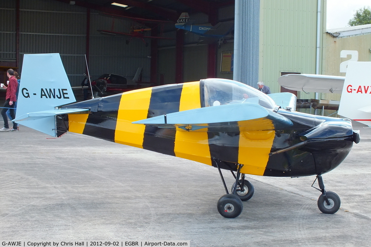 G-AWJE, 1968 Tipsy T-66 Nipper Mk 3 C/N S121, At the Real Aeroplane Club's Wings & Wheels fly-in, Breighton