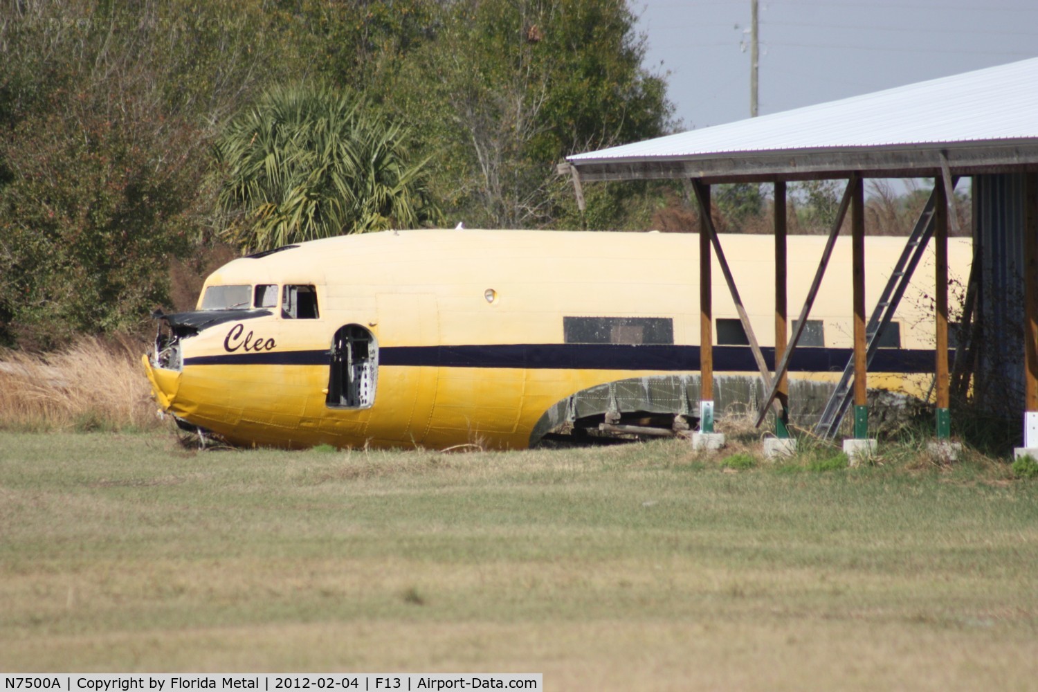 N7500A, 1956 Douglas DC-3 C/N 11693, This is actually a fuselage of a Douglas C-53 that was written off by Hurricane Charley in 2004