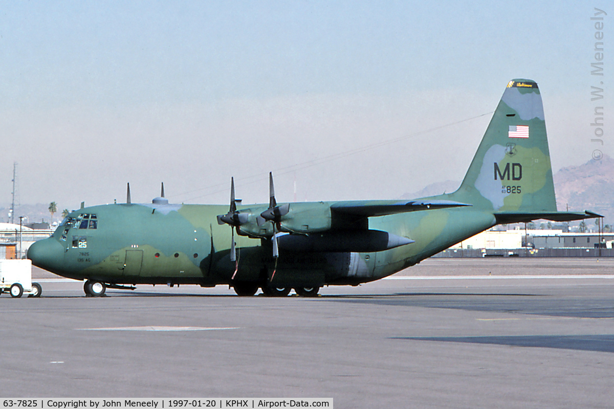 63-7825, 1963 Lockheed C-130E Hercules C/N 382-3893, Military visitor to PHX