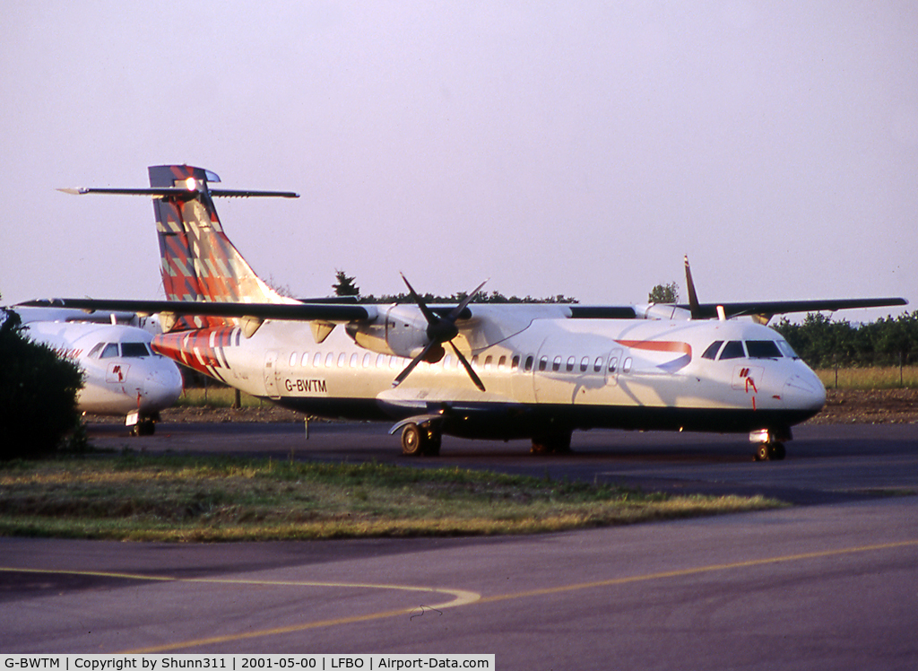 G-BWTM, 1995 ATR 72-202 C/N 470, Returned to lessor and stored @ SIDMI facility in BA 'BenyHone Tartan' c/s without titles...