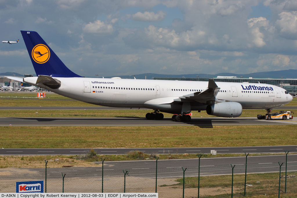 D-AIKN, 2008 Airbus A330-343X C/N 922, Being towed around to parking