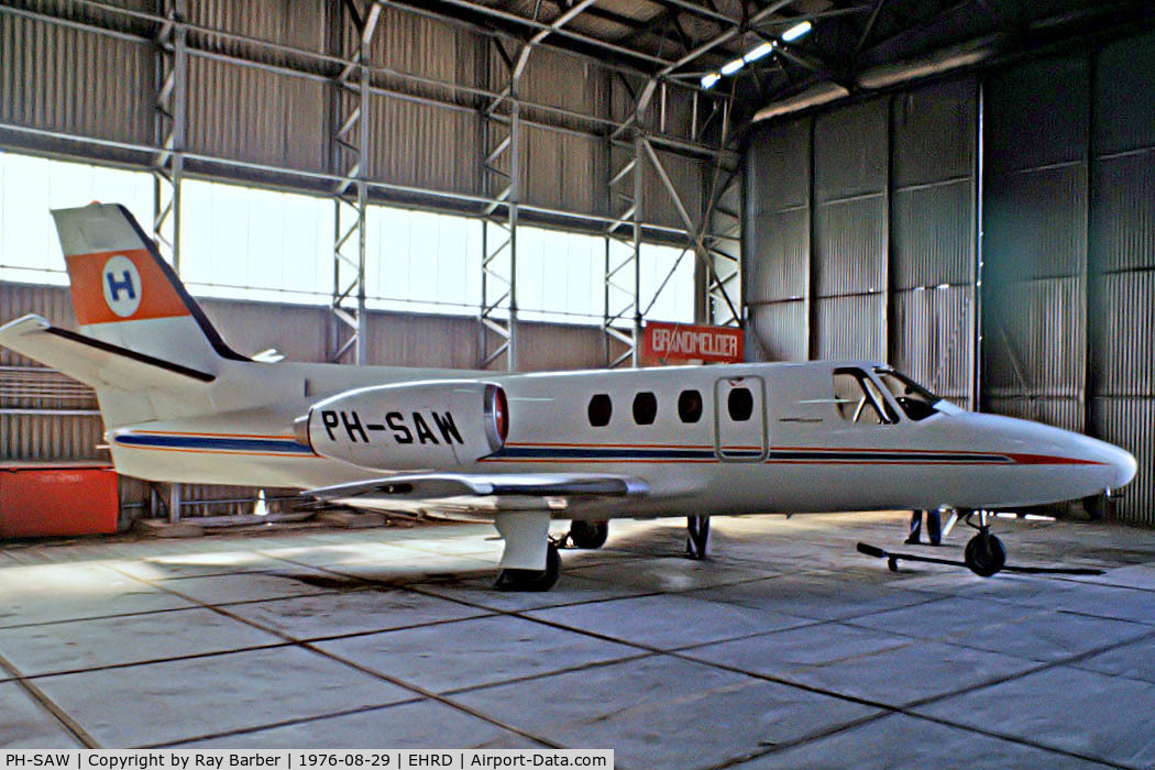 PH-SAW, 1969 Cessna 500 Citation I C/N 500-0225, Cessna Citation I [500-0225] (Schreiner Airways) Rotterdam~PH 29/08/1976