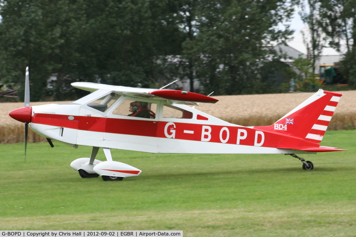 G-BOPD, 1974 Bede BD-4 C/N 632, At the Real Aeroplane Club's Wings & Wheels fly-in, Breighton