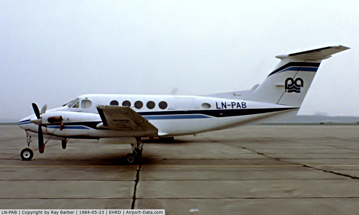 LN-PAB, 1979 Beech 200 Super King Air C/N BB-521, Beech 200 Super King Air [BB-521] (Partnair) Rotterdam~PH 23/05/1984