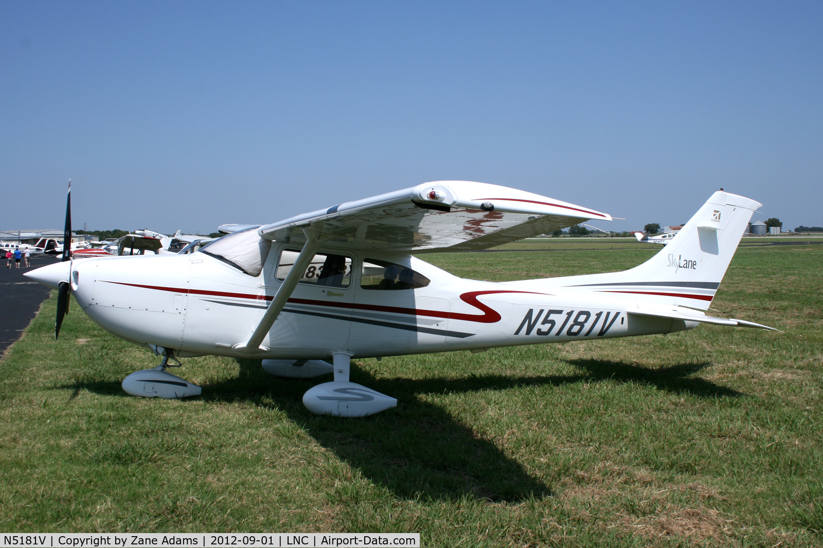 N5181V, 2002 Cessna 182T Skylane C/N 18281102, On the ramp during Warbirds on Parade 2012 at Lancaster Airport