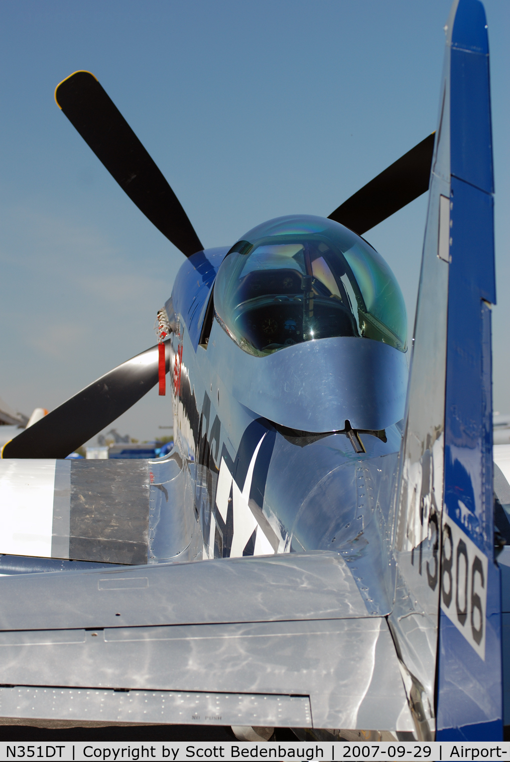 N351DT, 1944 North American P-51D Mustang C/N 122-41042, On the ramp at the Gathering of Mustangs and Legends  in Columbus, OH, in 2007