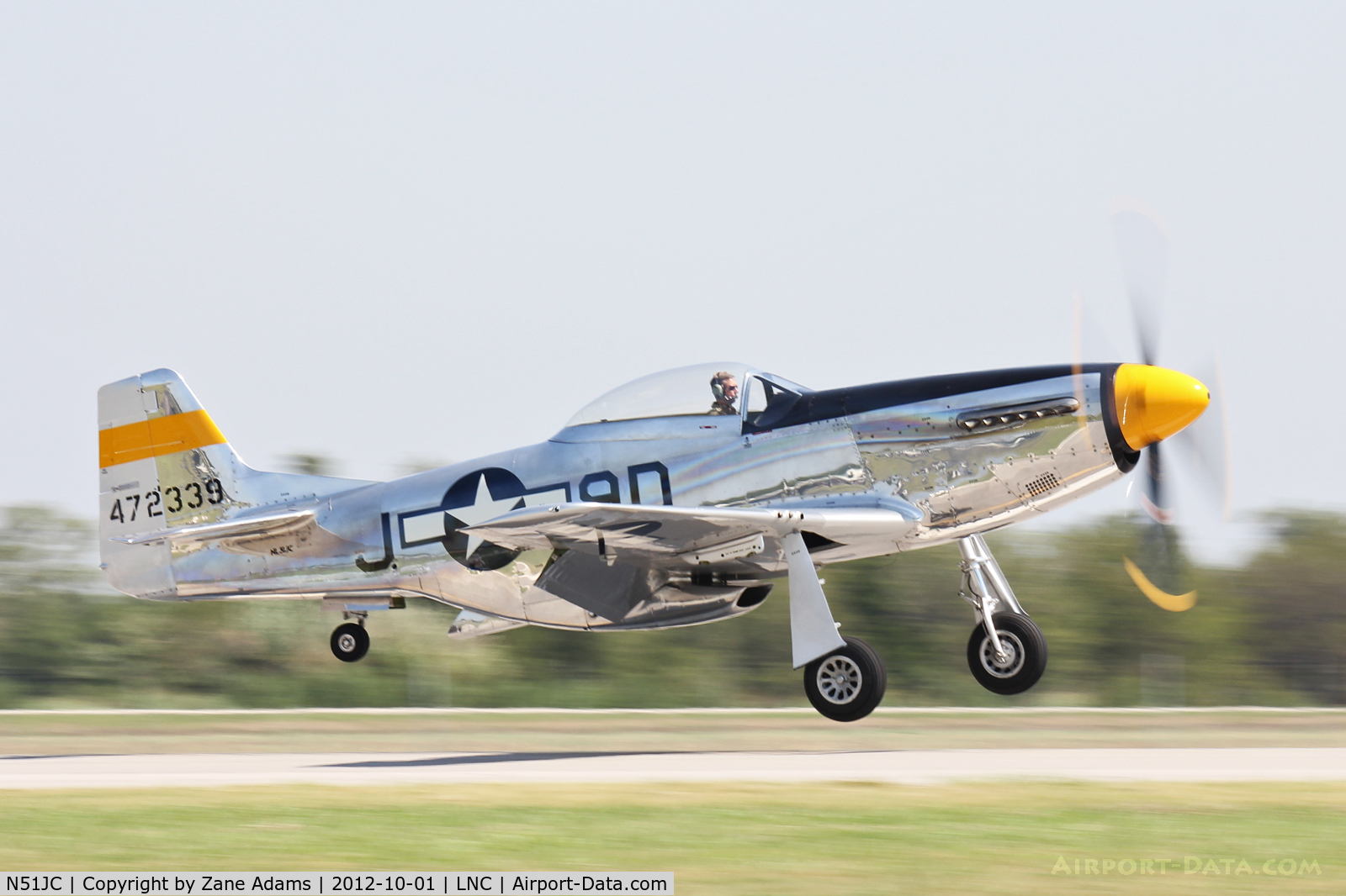 N51JC, 1944 North American P-51D Mustang C/N 122-38798, Landing at Lancaster Airport during Warbirds on Parade 2012