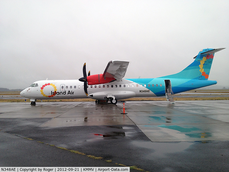 N348AE, 1993 ATR 72-212 C/N 349, On it's way to Hawaii. Getting some additional fuel tanks for the journey.