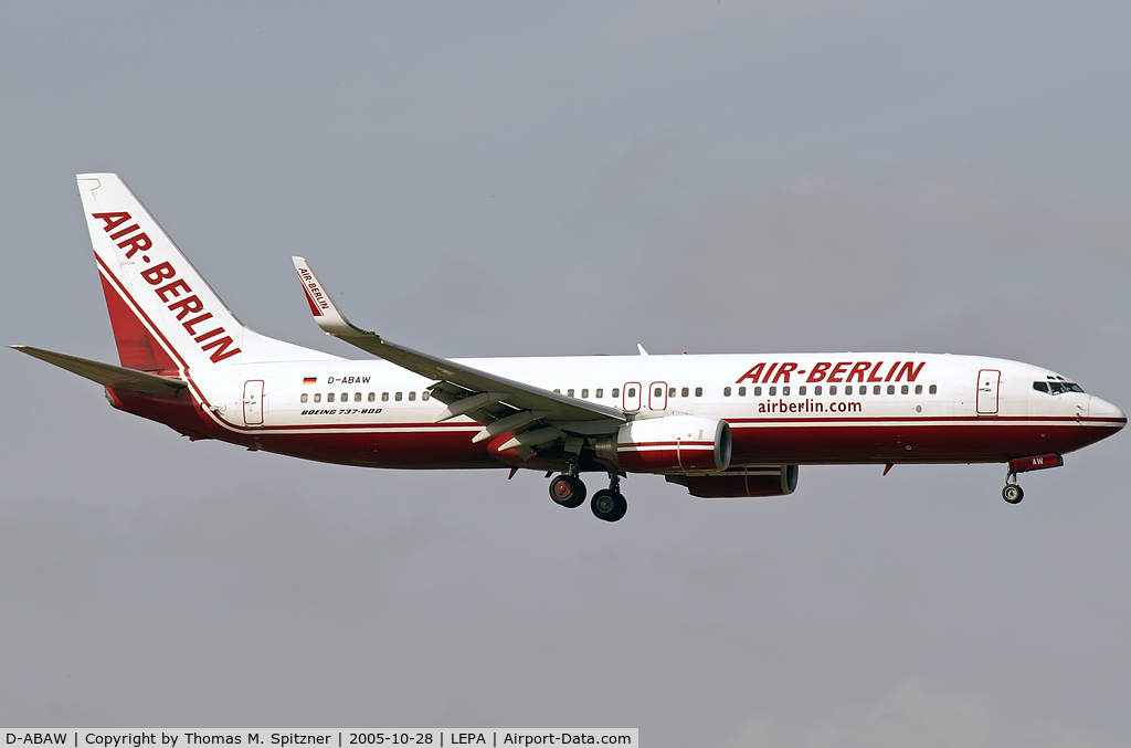 D-ABAW, 2000 Boeing 737-86J C/N 30062, Air Berlin D-ABAW in old AB c/s