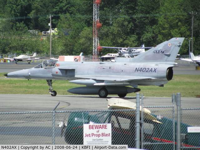 N402AX, 1980 Israel Aircraft Industries Kfir C.2 C/N 134, N402AX Landing at Boeing Field Seattle
