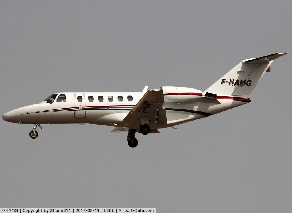 F-HAMG, 2003 Cessna 525A CitationJet CJ2 C/N 525A-0193, Landing rwy 25R