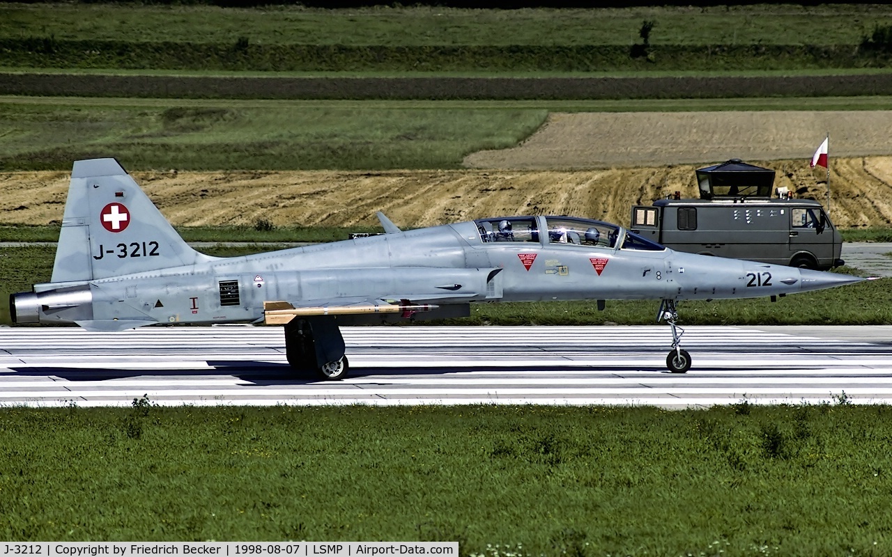 J-3212, Northrop F-5F Tiger II C/N M1012, line up for departure from Payerne AB