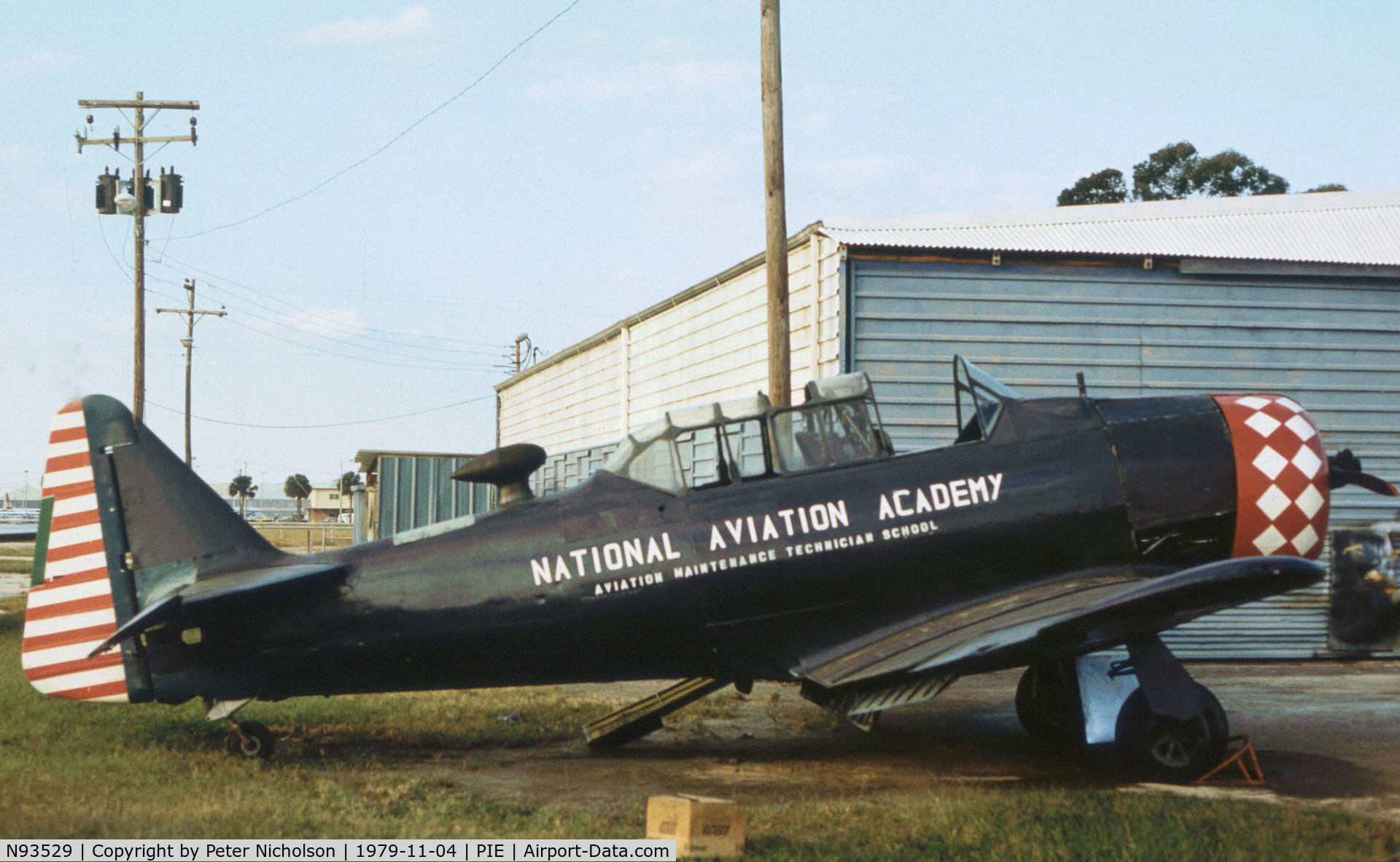 N93529, North American AT-6D C/N Not found N93529, AT-6D with the Florida Academy of Aerospace Technology at Clearwater Airport in November 1979.