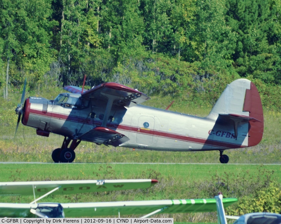C-GFBR, 1990 Antonov An-2P C/N 1G 238-52, Returning after participating in the opening cermonies of this year's Vintage Wings of Canada Airshow.