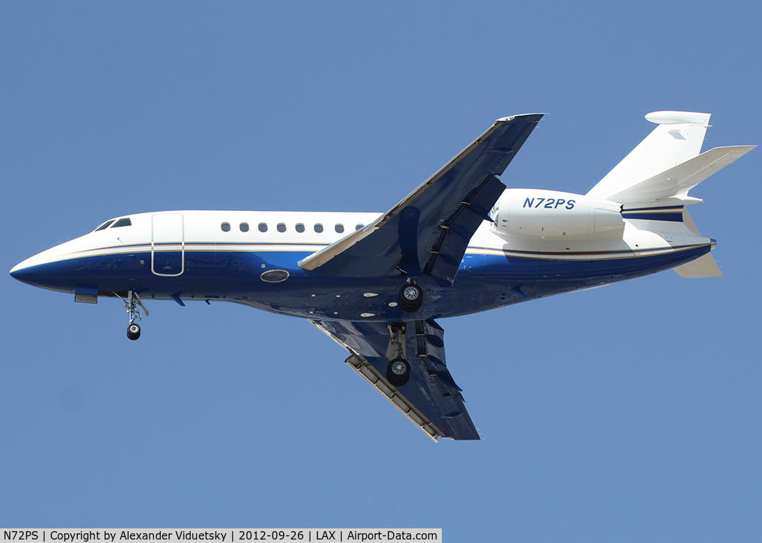 N72PS, 2007 Dassault FALCON 2000EX C/N 116, Landing at the LAX.