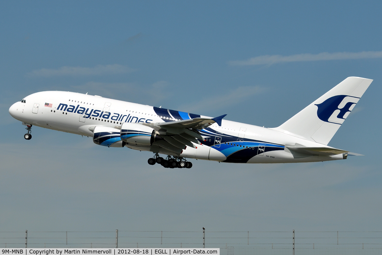 9M-MNB, 2012 Airbus A380-841 C/N 081, Malaysia Airlines