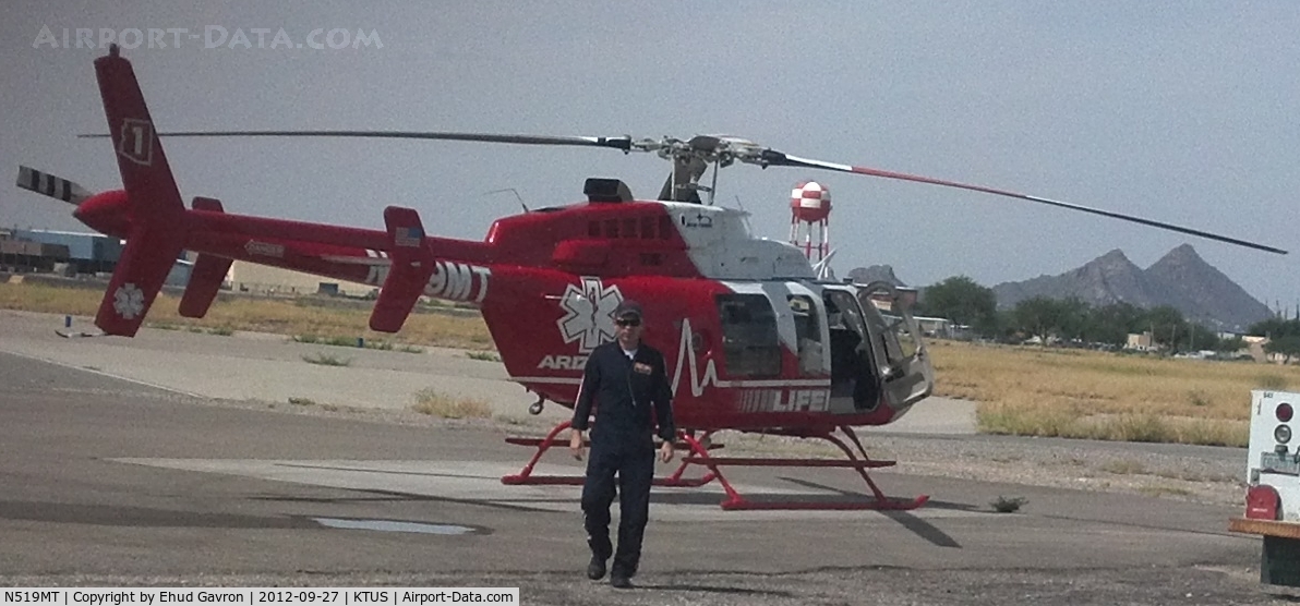 N519MT, , James Campbell during his preflight inspection of N519MT at MedTrans hangar KTUS, Tucson AZ
