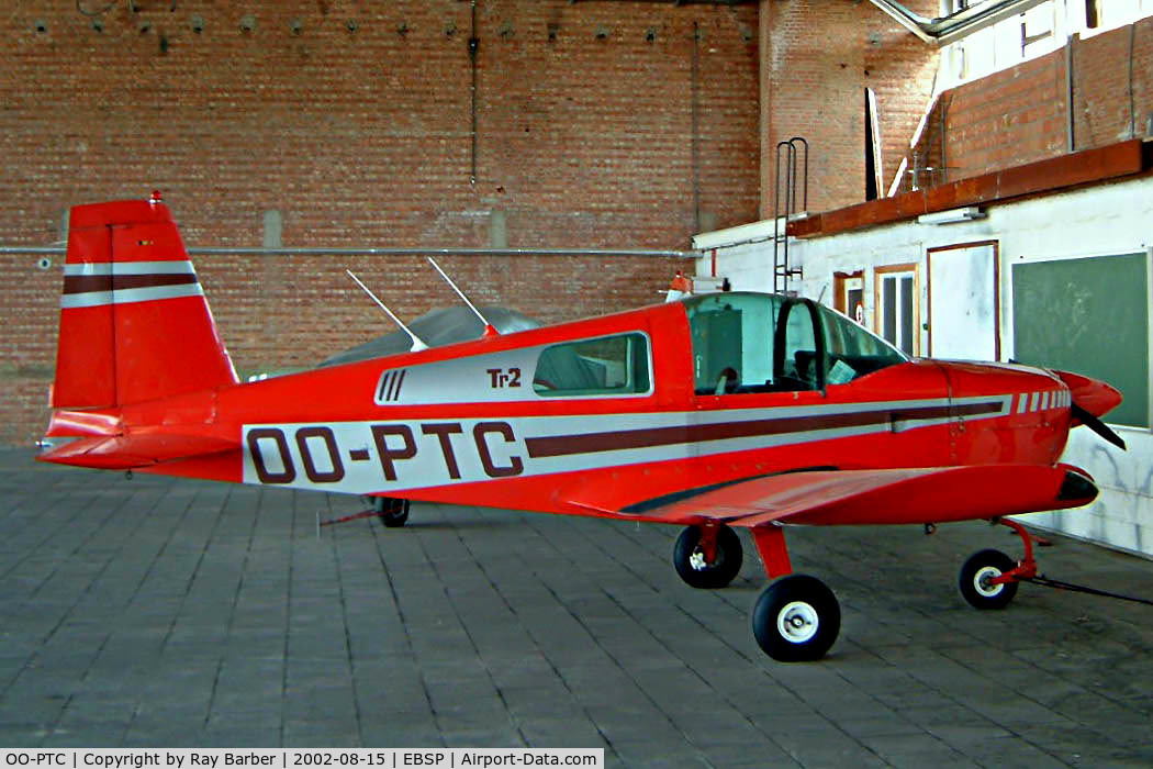 OO-PTC, 1974 Grumman American AA-1B Trainer C/N AA5B-0466, American Aviation AA-1B Trainer [AA1B-0466] Spa-La Sauvenière~OO 15/08/2002