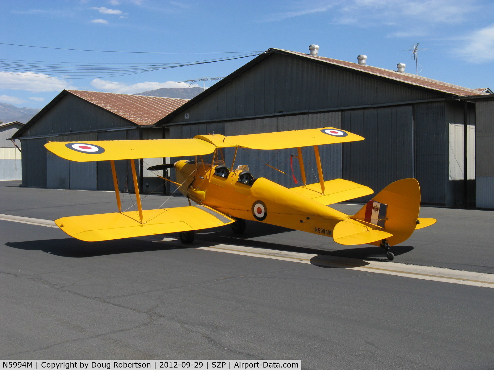 N5994M, 1942 De Havilland Canada DH-82C Tiger Moth C/N DHC1297, 1942 De Havilland DH-82C TIGER MOTH, De Havilland GIPSY MAJOR 142 Hp, S-turns taxi essential