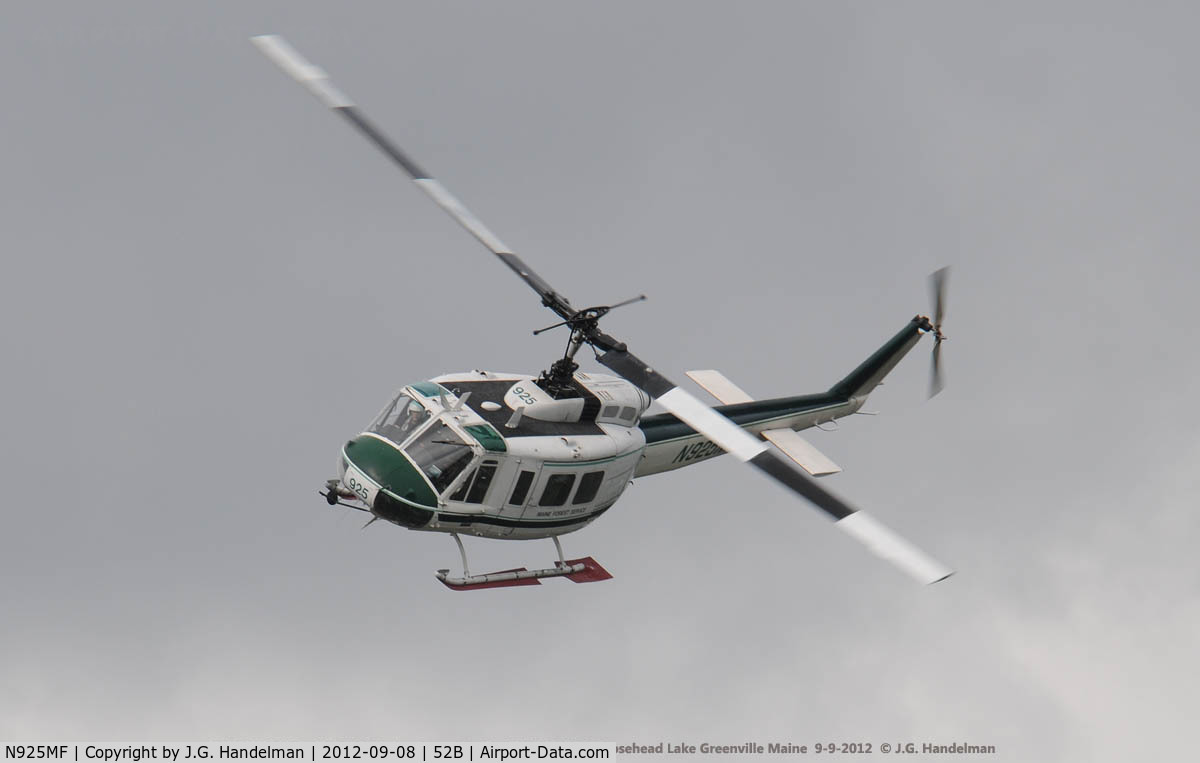 N925MF, Bell UH-1H C/N 65-9871, at Moosehead Lake ME